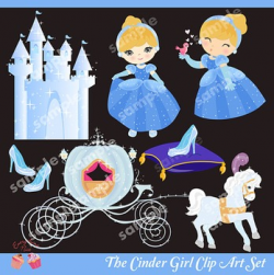The Cinder Girl Princess Cinderella Castle Clip Art Set