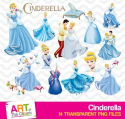 Cinderella Clipart, High Resolution Disney Princesses Image, Cinderella  Birthday Party, Printable Cinderella PNG Files, art-004