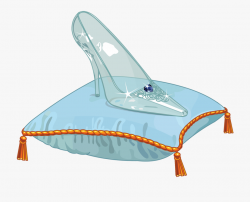 Cinderella Glass Slipper Clipart - Cinderella Shoe On Pillow ...