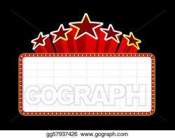 Clip Art - Blank movie, theater or casino marquee. Stock ...