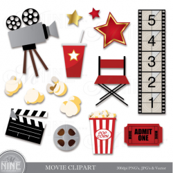 MOVIE Clip Art Digital Clipart, Instant Download, Movie ...