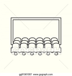 Vector Art - Cinema hall line icon. Clipart Drawing ...