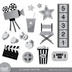 CLASSIC MOVIE Clip Art Digital Clipart, Instant Download ...
