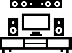 Home Theatre And Monitor On Livingroom Furniture Svg Png Icon Free ...