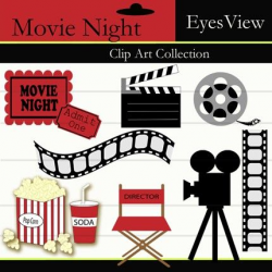 Clipart Movie Night Clip art INSTANT DOWNLOAD by ...
