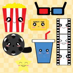 Movie Theater Clipart - Movie Night Clip Art, Popcorn ...