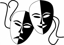 Clipart - Tragedy And Comedy Theater Masks