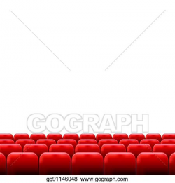 Vector Illustration - Rows of red cinema or theater seats ...