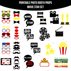 Instant Download Movie Star Printable Photo Booth Prop Set ...