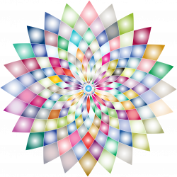 Clipart - Prismatic Abstract Flower Line Art II 2