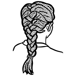 OnlineLabels Clip Art - French Braid - Lineart