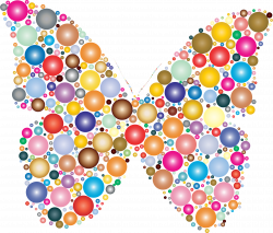 Clipart - Colorful Circles Butterfly 2
