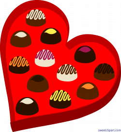 Valentines Chocolate Heart Box Clip Art - Sweet Clip Art