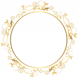 Gold Round Floral Border Transparent PNG Clip Art Image | dekoratív ...
