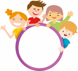 Clipart - Four Kids And Circle