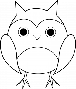 Cute Owl Line Art - Free Clip Art