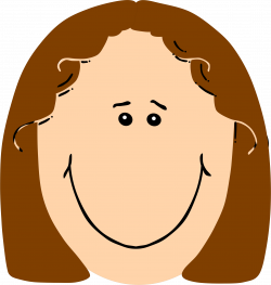 Clipart - girl face with brown hair