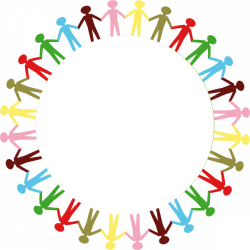 Circle Holding Hands Stick People Multi Coloured Clip Art at Clker ...