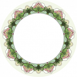 Floral Ornament Art Deco - Hand-painted greenery flower circle 1024 ...