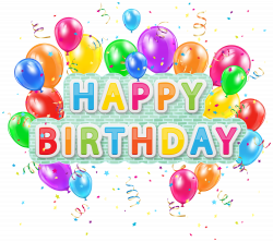 Happy Birthday Deco Text with Balloons PNG Clip Art Image | Happy ...