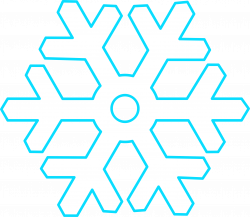 Clipart - Flat white snowflake with hollow circular center