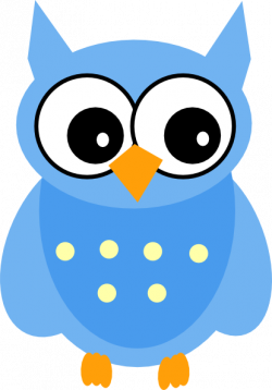 Cute Cartoon Owls | Blue Owl clip art - vector clip art ...
