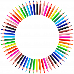 Clipart - Colorful Pencils Frame 4