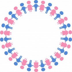 Clipart - Male And Female Symbols Holding Hands Circle Large