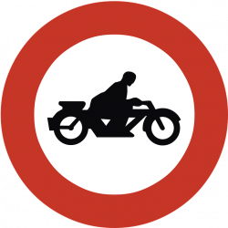 No Motorcycles Road Sign transparent PNG - StickPNG