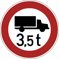 3.5T Restriction Truck Road Sign transparent PNG - StickPNG