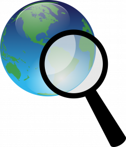 Clipart - Earth and magnify glass