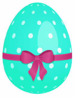 Sky Blue Easter Egg with Green Bow PNG Clipart | Gallery ...