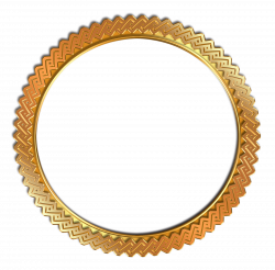 Circle Vintage Photo Frame PNG Transparent Gold