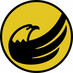 Clipart - logo-circle: libertarian eagle remix - yellow on black
