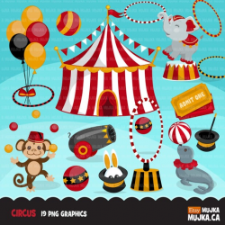 Circus Clipart Big top carnival graphics red and black ...