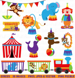 Circus Clip Art Clipart, Carnival Clip Art Clipart, Great for Birthday,  Invitations, Party - Commercial and Personal
