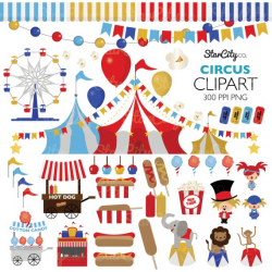 Circus clipart, Carnival Clip Art, Circus Graphics, Big Top clipart,  Carnival Clip art, Cute Clipart. Commercial Use, instant download