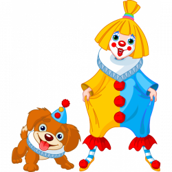 Clown and dog stickers, circus stickers - Deco Soon