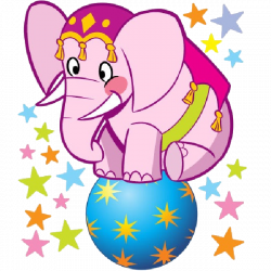 Funny Pink Circus Elephant Balancing On Ball | Elephants | Pinterest ...