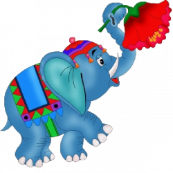 Funny Circus Elephant Holding Flowers With Trunk | Elephants ...