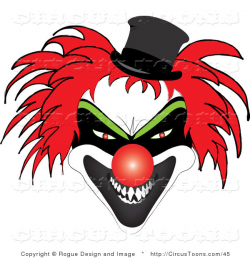 Circus Clipart of a Scary Red Haired Clown with Sharp Teeth ...