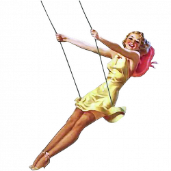 pinup swing woman vintage - Sticker by Joy Roxx