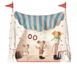 Maileg Mouse Circus Tent: Circus tent with 3 mice. Stiltwalker mouse ...