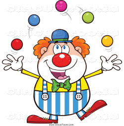Circus Clipart of a Happy Clown Juggling Colorful Balls by ...