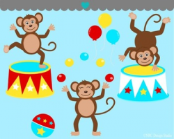 Circus monkey clipart commercial use