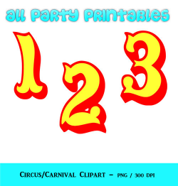 Circus Numbers Clipart - Carnival Numbers Clipart - Circus ...