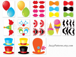 Circus photo booth props, printable carnival party ...