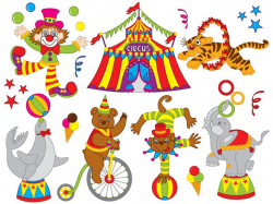 Circus Clipart - Digital Vector Circus, Сlown, Animal, Big Top, Carnival,  Circus Clip Art