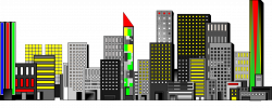 Clipart - Town at night, lights on