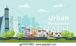 EPS Illustration - City landscape. urban skyline. Vector ...